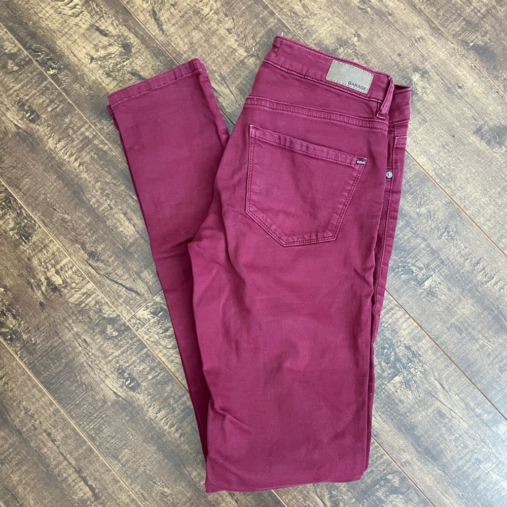 High waisted garage maroon skinny Jeans